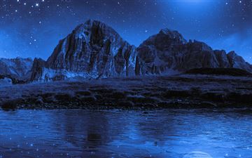night beach moon stars landscape mountains All Mac wallpaper