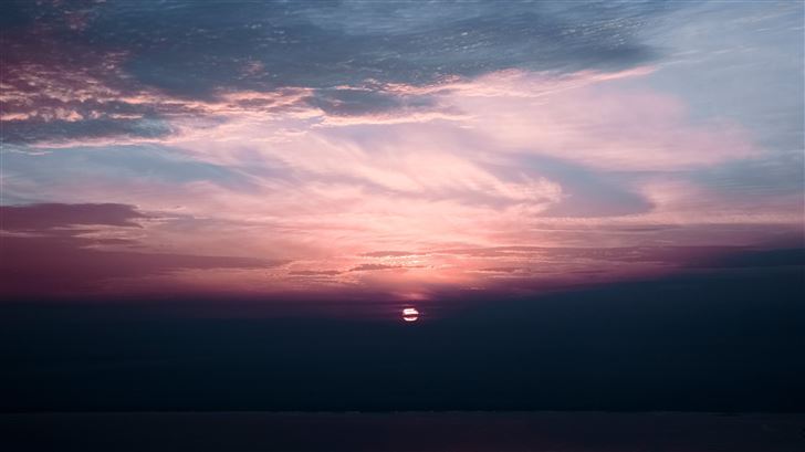 sunset under clouds sea 5k Mac Wallpaper