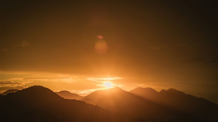 mountain range during golden hour Mac Wallpaper