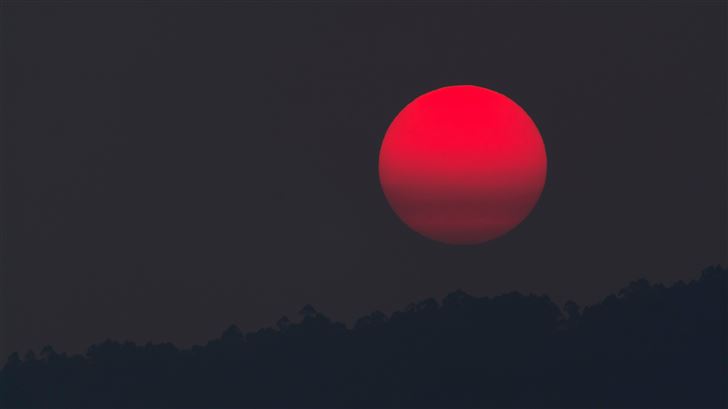 red moon at evening Mac Wallpaper