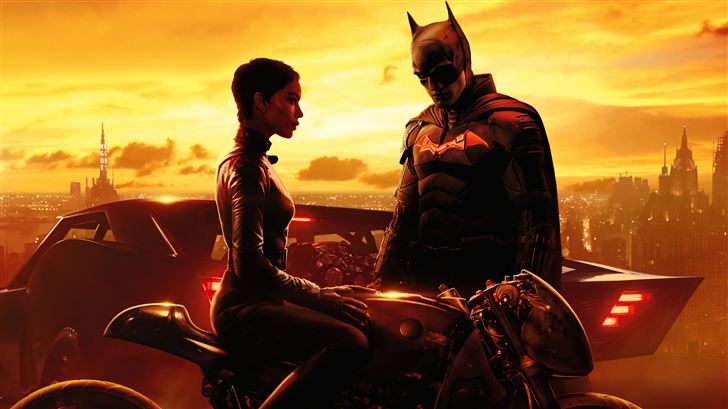 batman and catwoman in the batman movie 2022 Mac Wallpaper