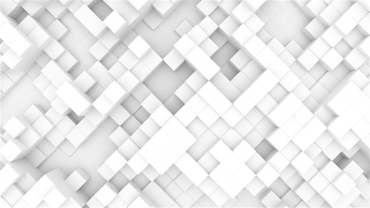 3d cube grids stack light background Mac Wallpaper