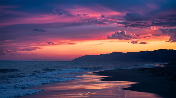 coast sunrises sky catalonia Mac Wallpaper