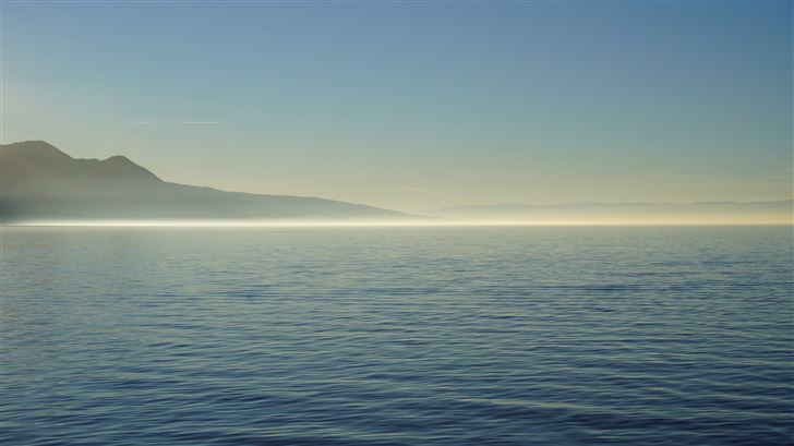 lake nature fog water mountains mist scenic Mac Wallpaper