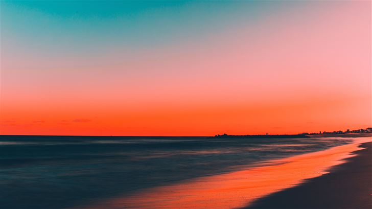 beach sunset 5k Mac Wallpaper