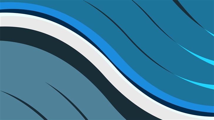 wavy lines dark blue minimal 8k Mac Wallpaper