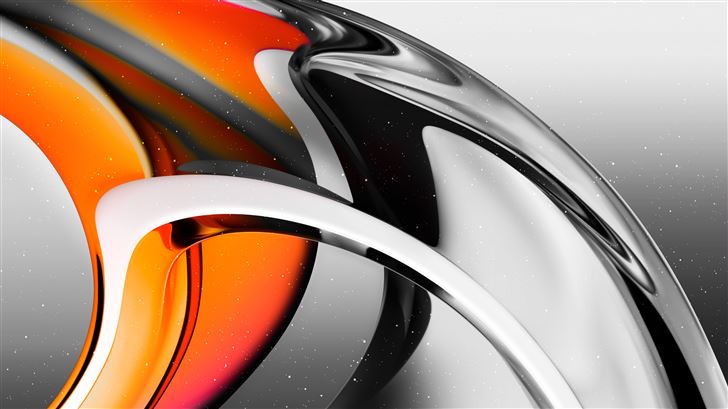glass transparent orange design abstract 8k Mac Wallpaper
