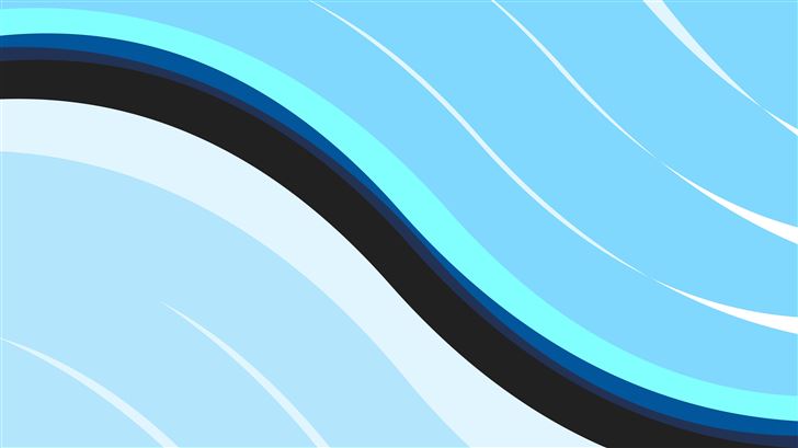 wavy lines light blue minimal 8k Mac Wallpaper