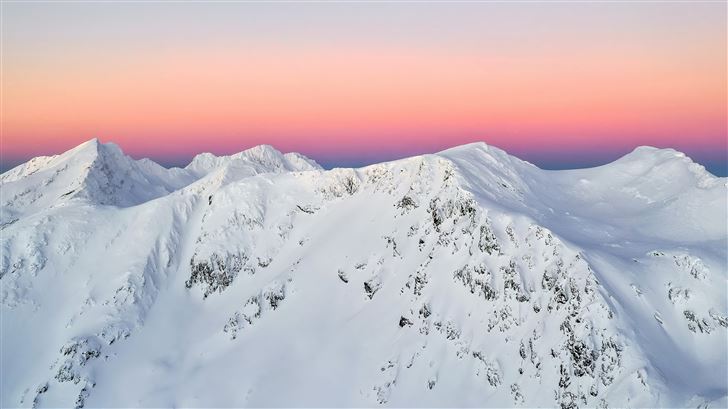 snowy mountain sunset Mac Wallpaper