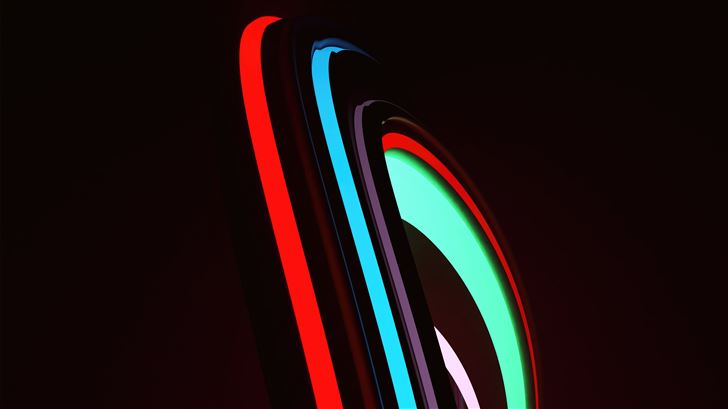 neon shape lines 5k Mac Wallpaper