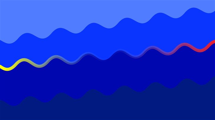 blue color waves 8k Mac Wallpaper