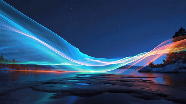 long exposure aurora night Mac Wallpaper