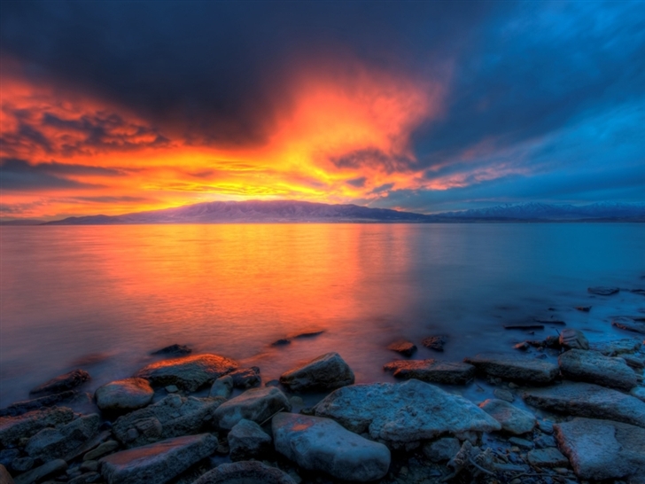Utah lake sunset Mac Wallpaper