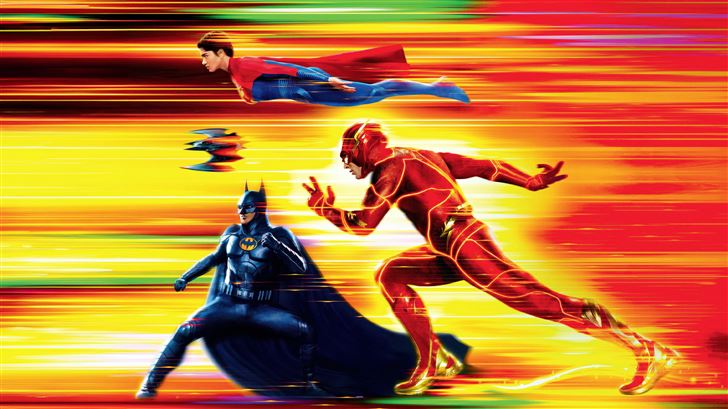 the flash movie superheroes 5k Mac Wallpaper