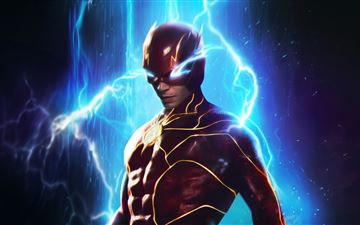 the flash unleashing the power with glowing blue e iMac wallpaper
