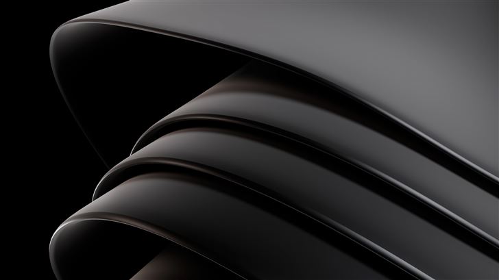 dark black shapes 5k Mac Wallpaper