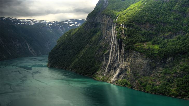 seven sisters waterfall geirangerfjord Mac Wallpaper