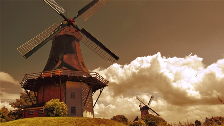 Windmills In The Netherlands Mac Wallpaper