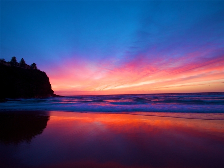 Amazing sunset at beach Mac Wallpaper