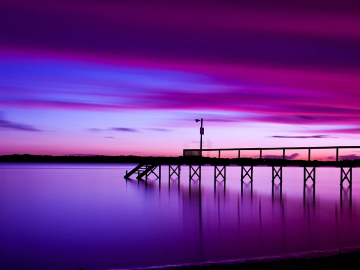 Pier at sunset Mac Wallpaper