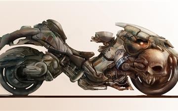 Motorcycle with skull All Mac wallpaper