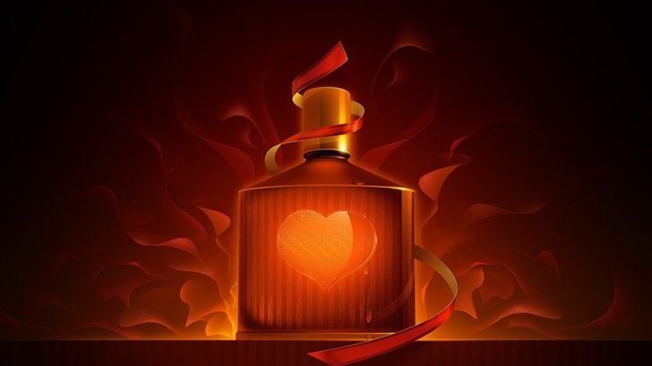 The bottle of heart Mac Wallpaper