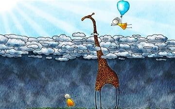 The giraffe's sky All Mac wallpaper