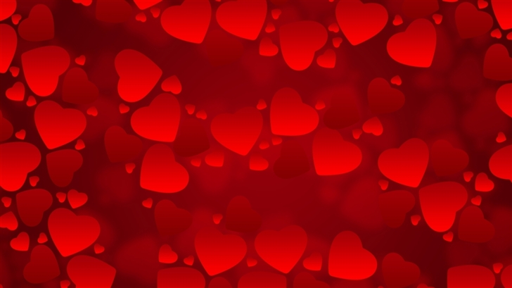 Valentine's  Day Red Hearts Mac Wallpaper