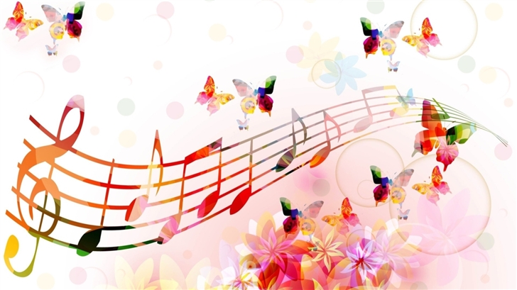 Musical Notes Butterflies Mac Wallpaper