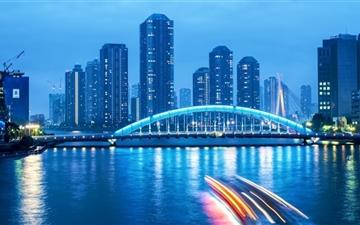 Tokyo Night Bridge Landscape All Mac wallpaper