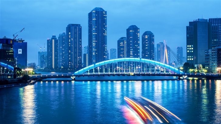 Tokyo Night Bridge Landscape Mac Wallpaper