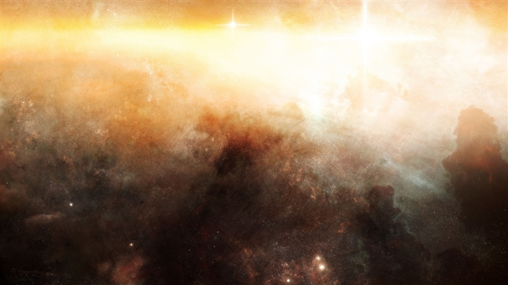 Golden Nebula Mac Wallpaper
