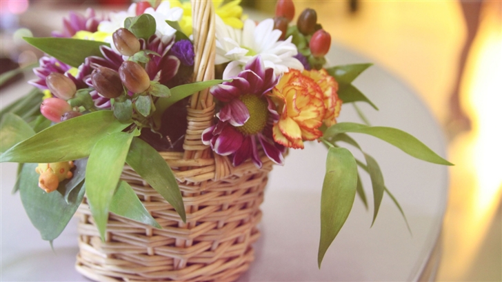 Basket With Flowers Mac Wallpaper