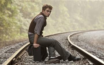 Robert Pattinson On Rail Track MacBook Pro wallpaper
