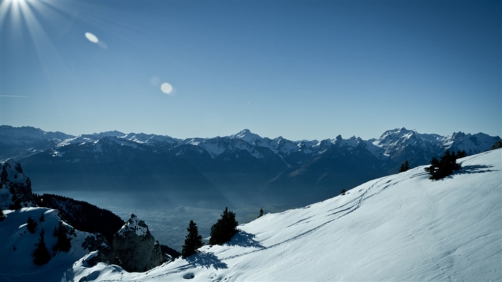 Switzerland Mountains Winter Mac Wallpaper
