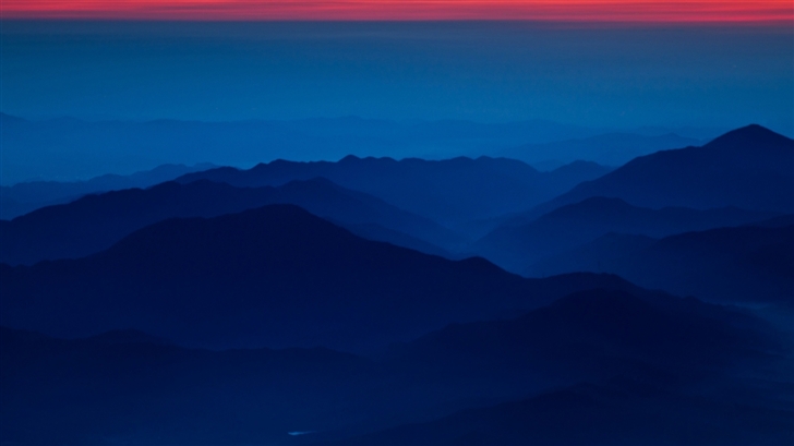Blue Mountains Red Sky Mac Wallpaper