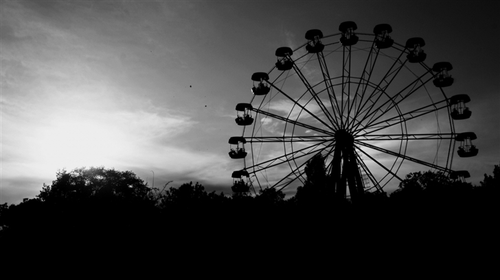 Ferris Wheel In Black And White Mac Wallpaper