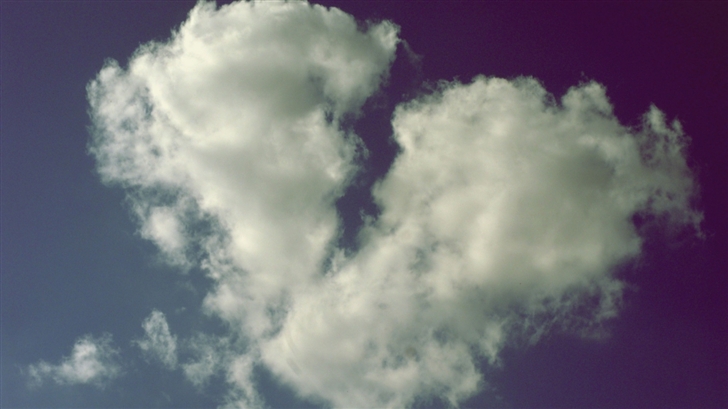 Broken Heart Shaped Cloud Mac Wallpaper