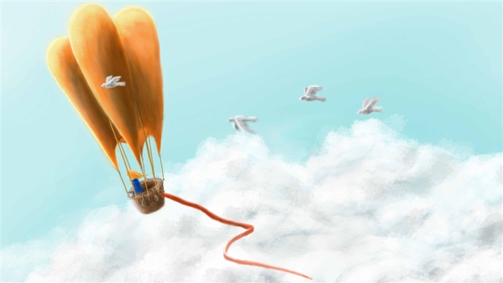 Fantasy Hot Air Balloon Travel Mac Wallpaper