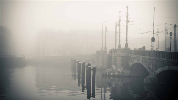 Misty Morning In Amsterdam Mac Wallpaper
