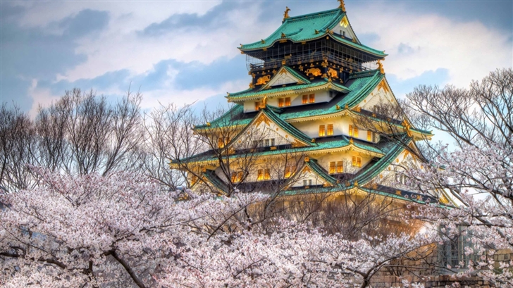 Osaka Castle Spring Mac Wallpaper