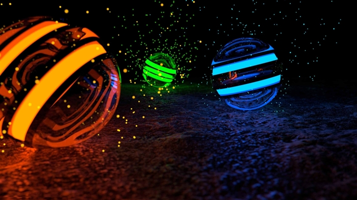 Spheres Of Particles Mac Wallpaper