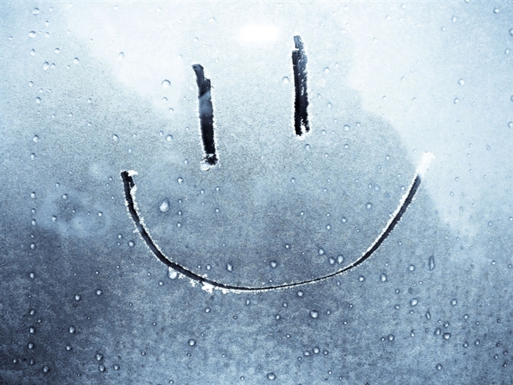 Smiley Face On A Frozen Window Mac Wallpaper