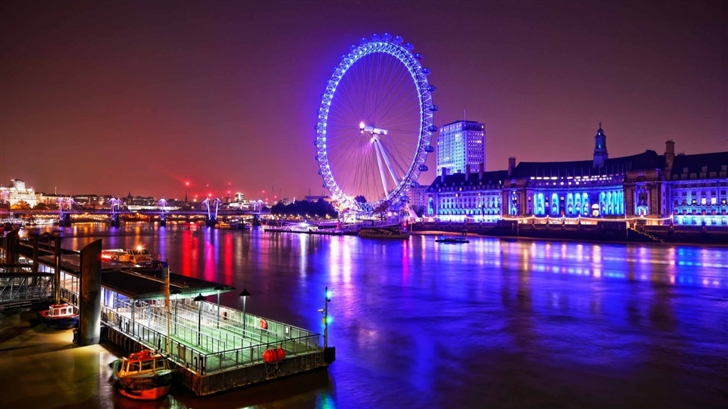 London Eye At Night  Mac Wallpaper