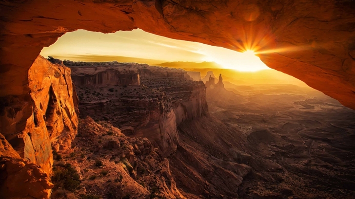 Canyonlands Cave Sunset Mac Wallpaper