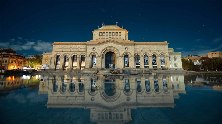 Armenia Yerevan Building Reflection Mac Wallpaper
