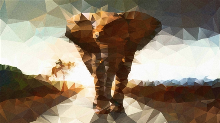 Elephant Polygon Illustration Mac Wallpaper