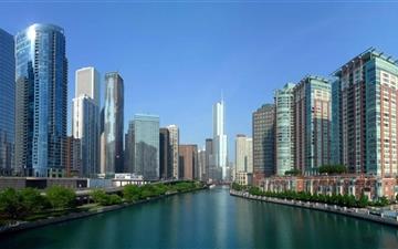 Chicago River Panorama All Mac wallpaper