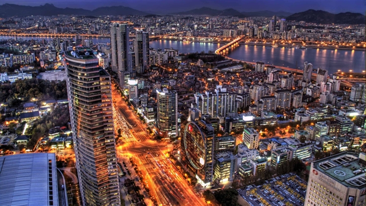 Seoul At Night South Korea Mac Wallpaper