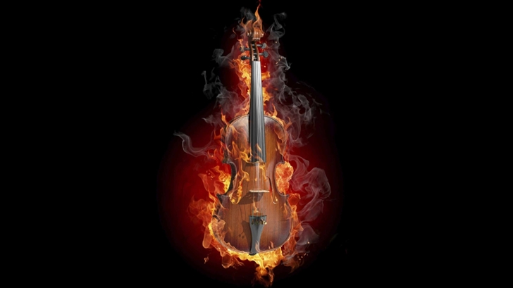 Burning Violin Mac Wallpaper